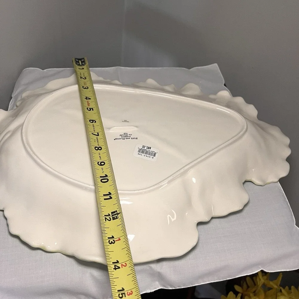 Fitz & Floyd Le Marche Cabbage Leaf Serving Platter 21